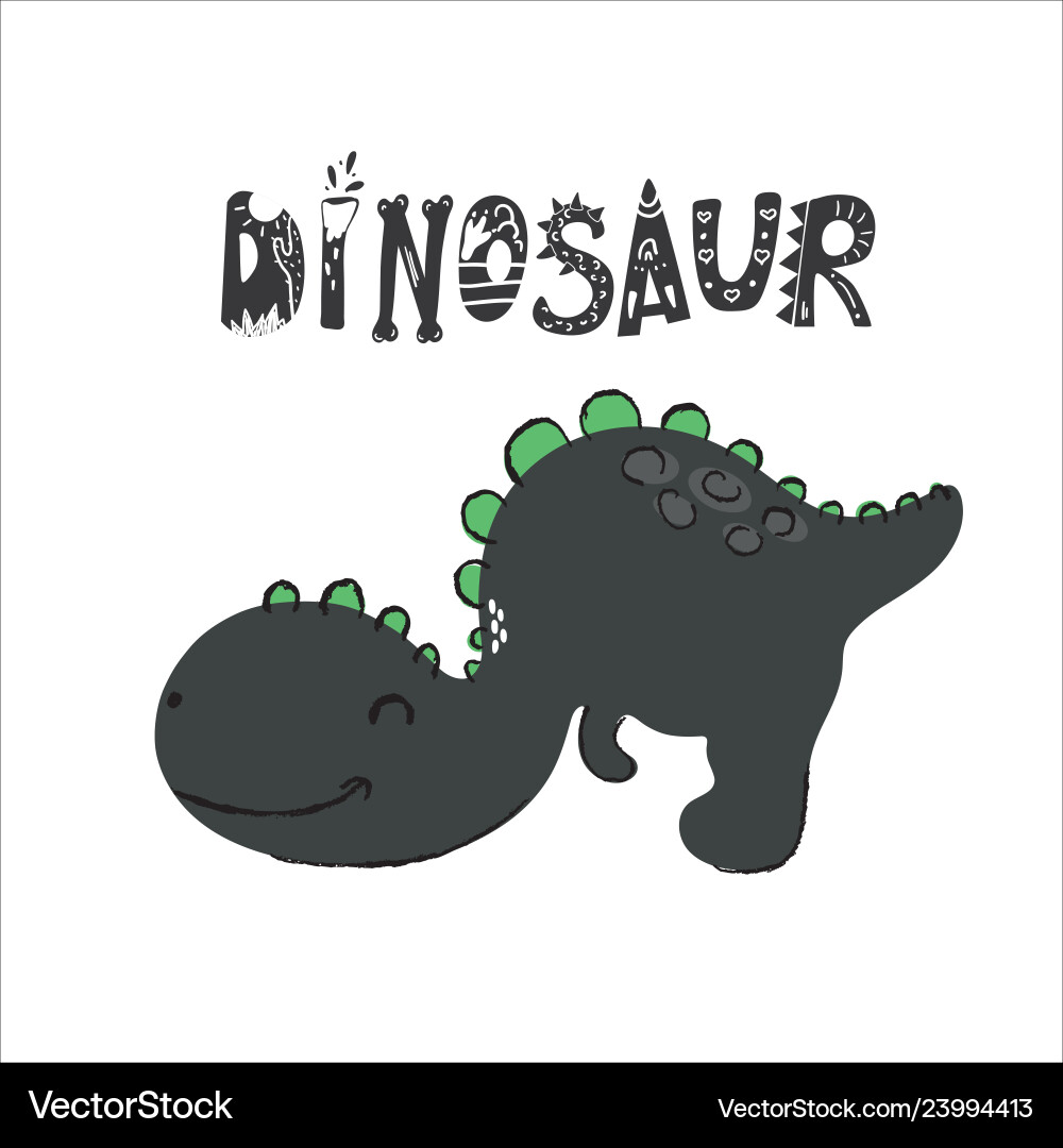 Süße Dinosaurier stilisierte Schrift Süße Dinosaurier stilisierte Schrift vektorbild