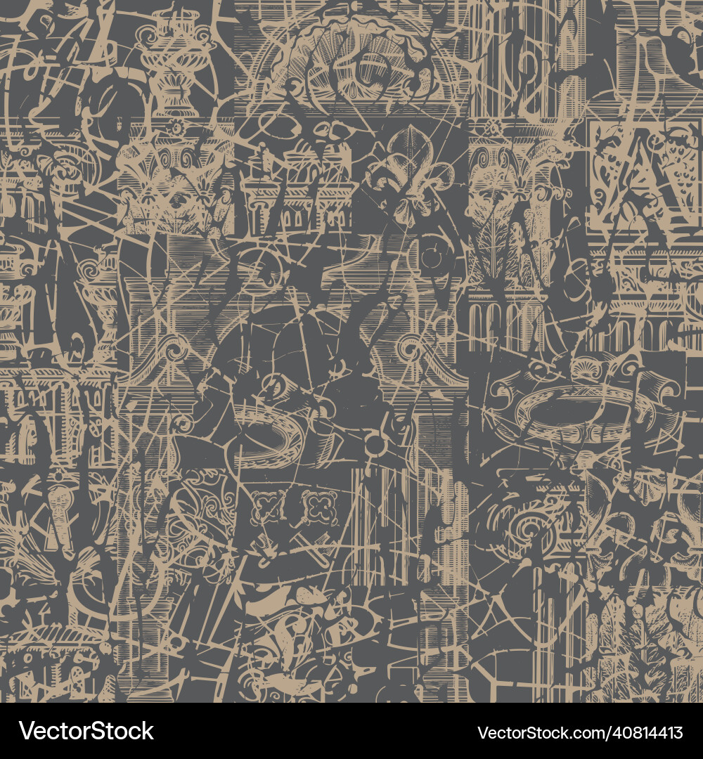 Seamless pattern on the theme of old architecture Seamless pattern on the theme of old architecture vector image