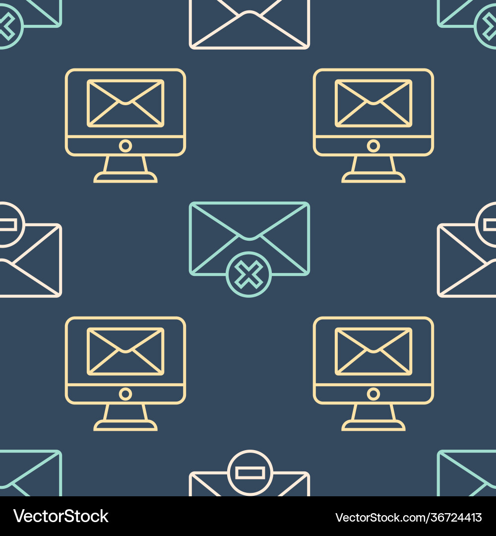 Set line delete envelope monitor Set line delete envelope monitor vector image