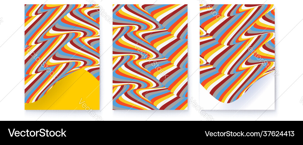Set psychedelic abstract posters pattern from Set psychedelic abstract posters pattern from vector image