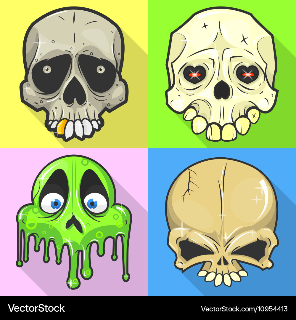 Spooky Skull Set Vector Image