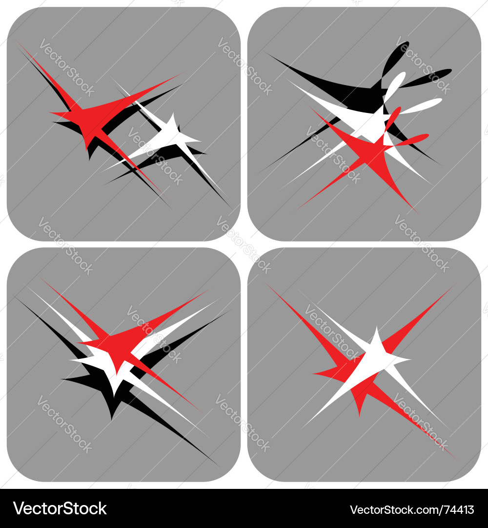 Stars Icon Set - Dynamic Movement Vector Image