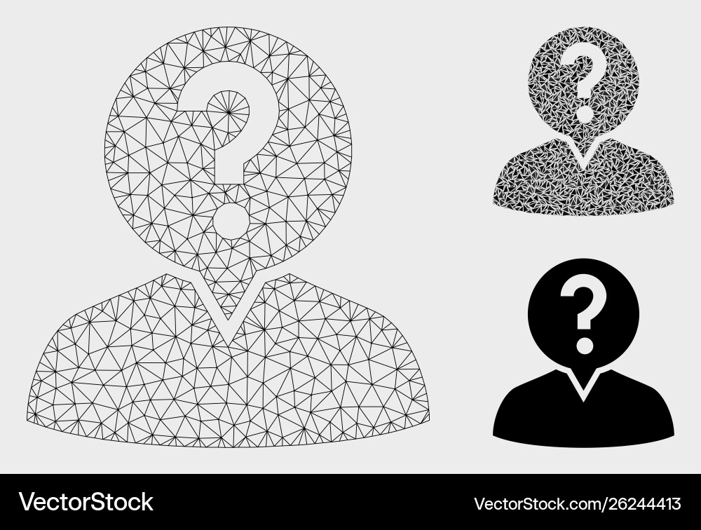 Student mesh wire frame model and triangle Student mesh wire frame model and triangle vector image