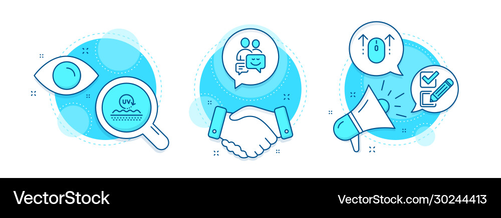 Swipe up uv protection and checkbox icons set Swipe up uv protection and checkbox icons set vector image