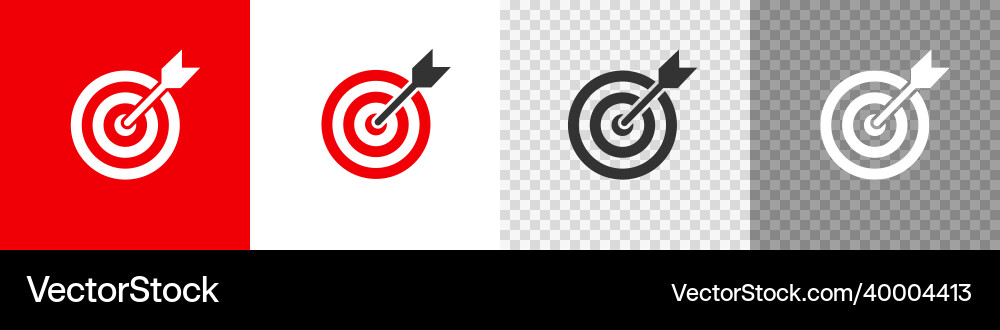 Target and arrow button set icon flat Target and arrow button set icon flat vector image