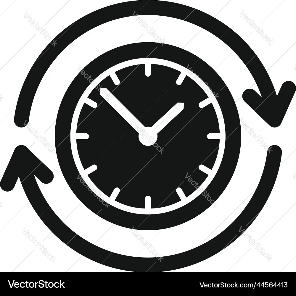 Time control icon simple project clock Time control icon simple project clock vector image