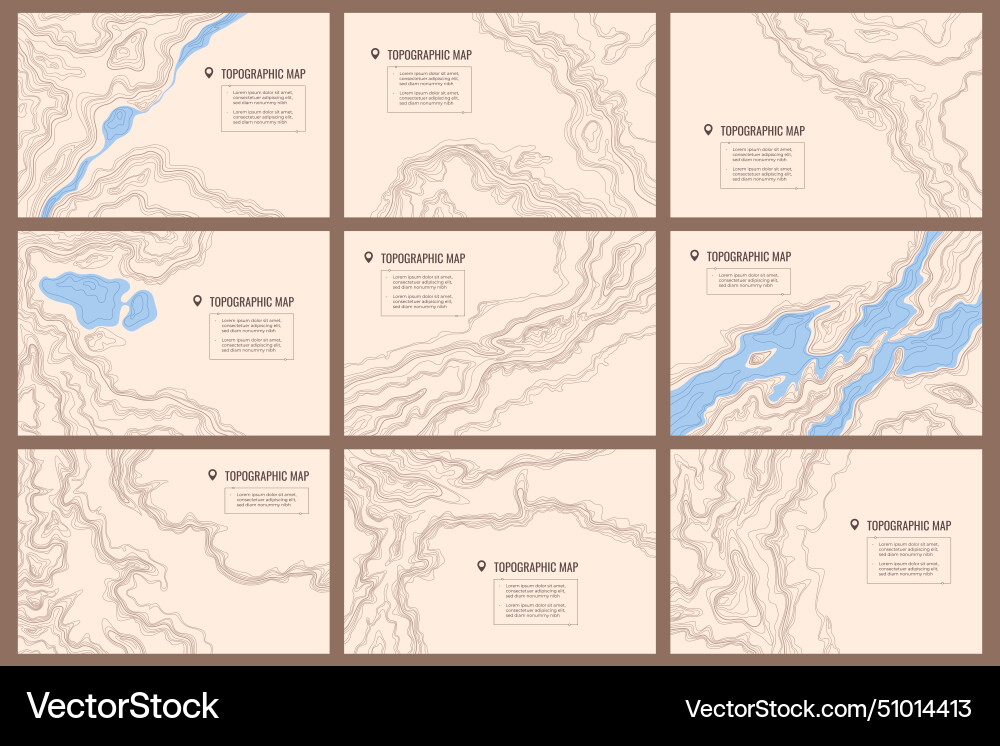 Topographic Map with Contour Lines Vector Image