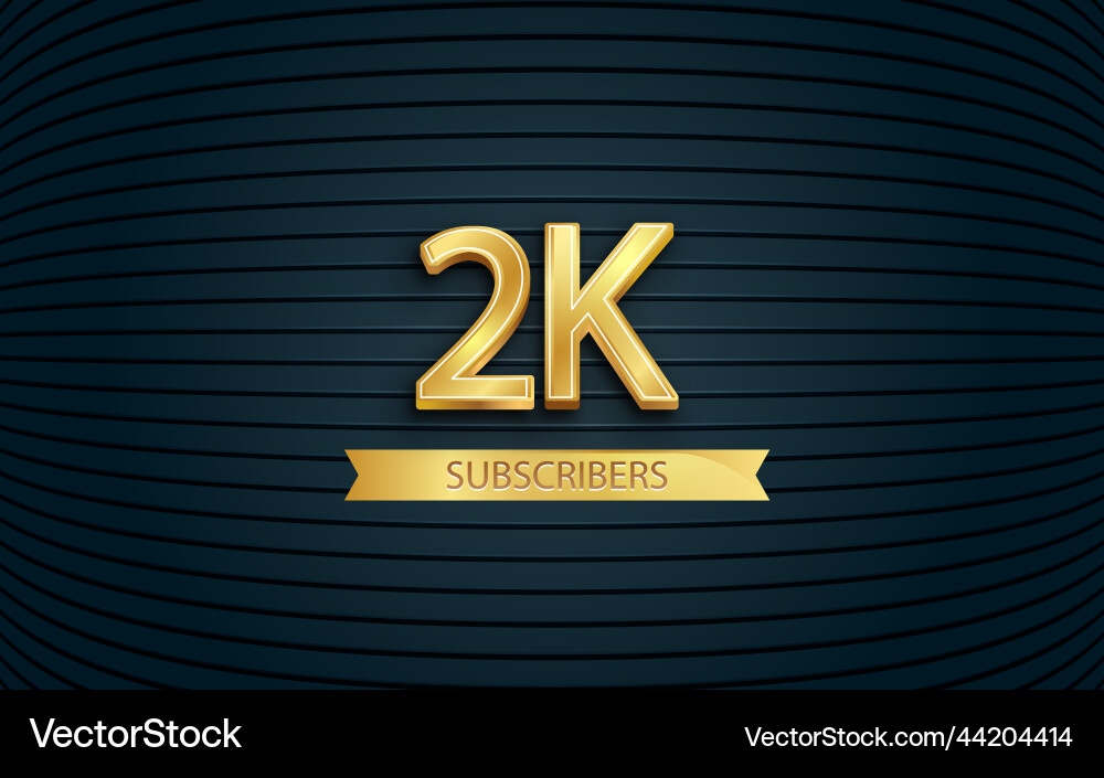 2k subscribers banner templete with 3d editable vector image