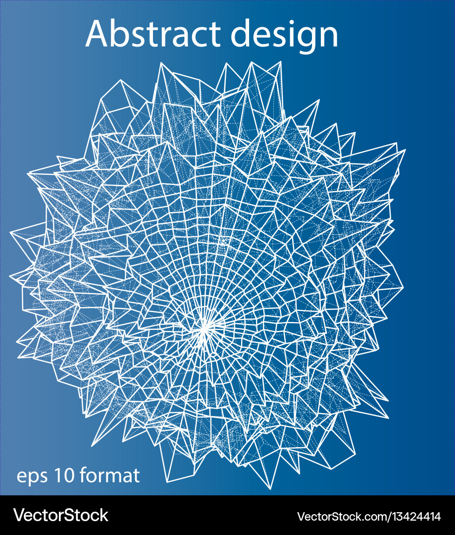 Abstract distorted sphere wireframe style vector image