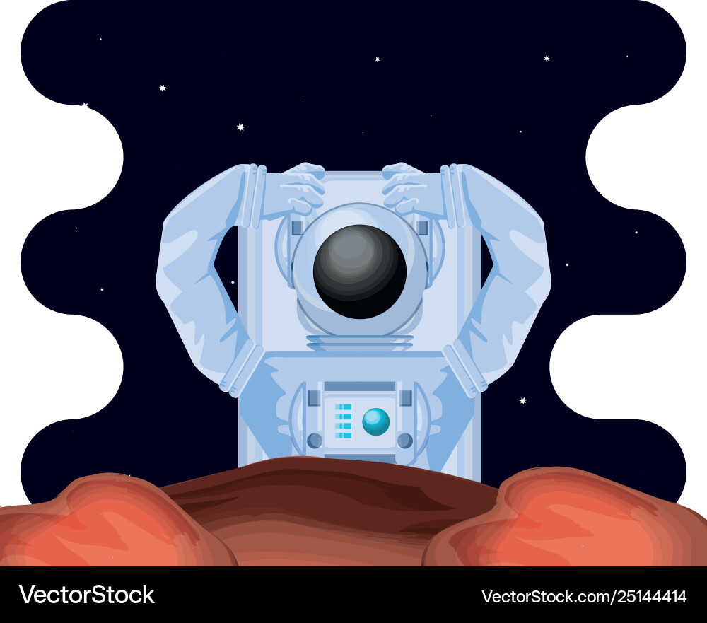 Astronaut character in space scene Vector Image