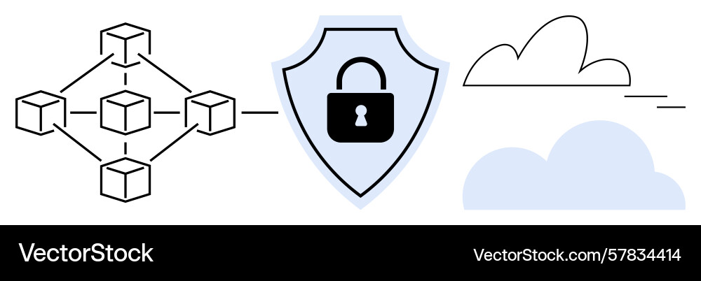 Blockchain network security with cloud integration Blockchain network security with cloud integration vector image