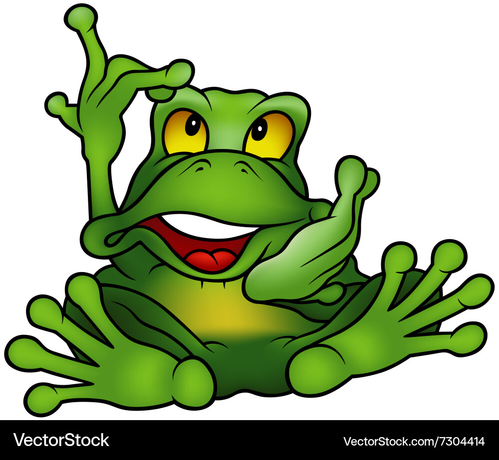 Chatty Green Frog Royalty Free Vector Image - VectorStock