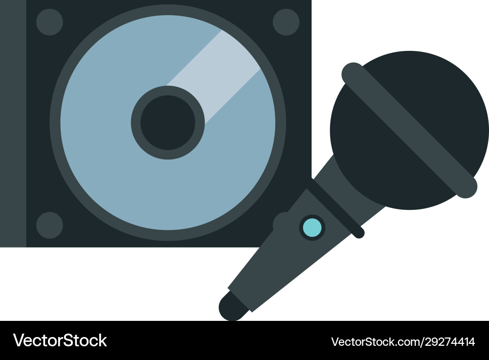 Compact disk device and microphone Vector Image