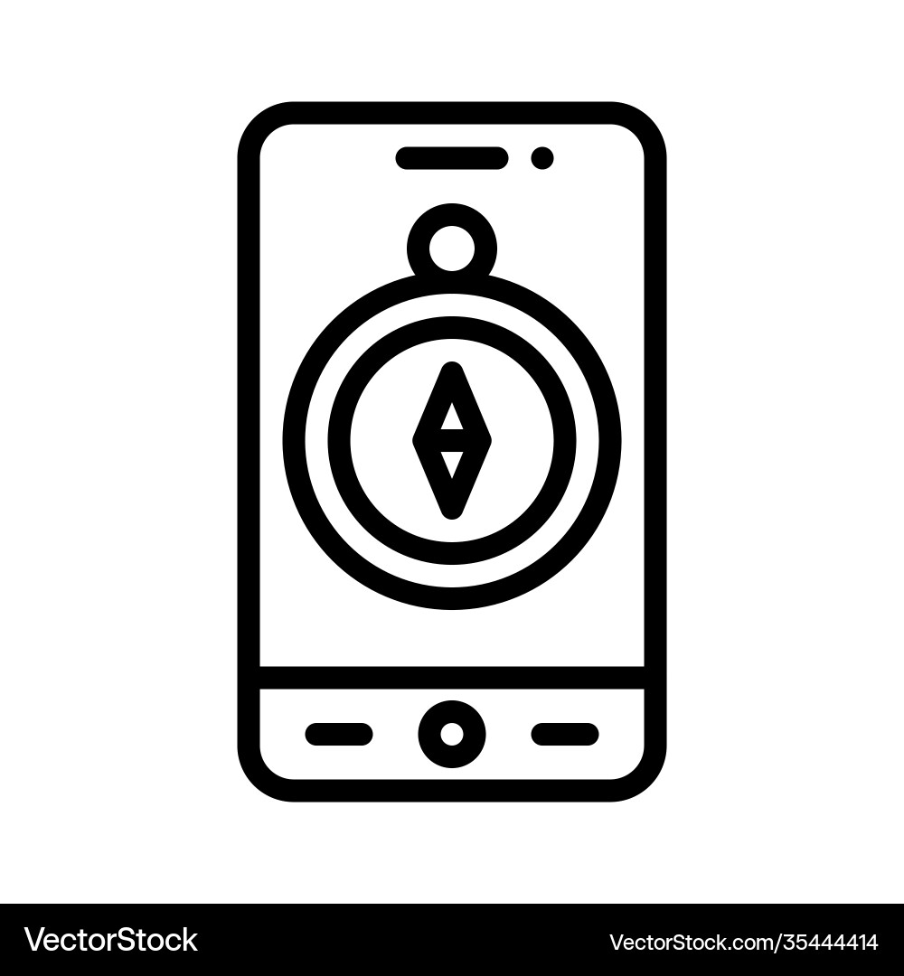 Compass app icon mobile application vector image