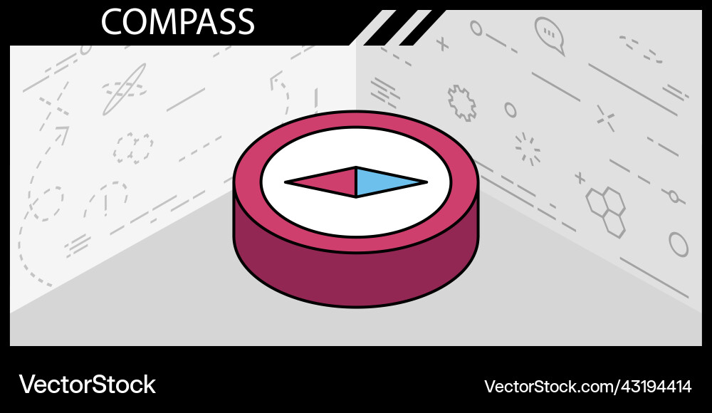 Compass isometric design icon web 3d colorful Compass isometric design icon web 3d colorful vector image