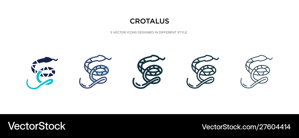 Crotalus icon in different style two colored vector image