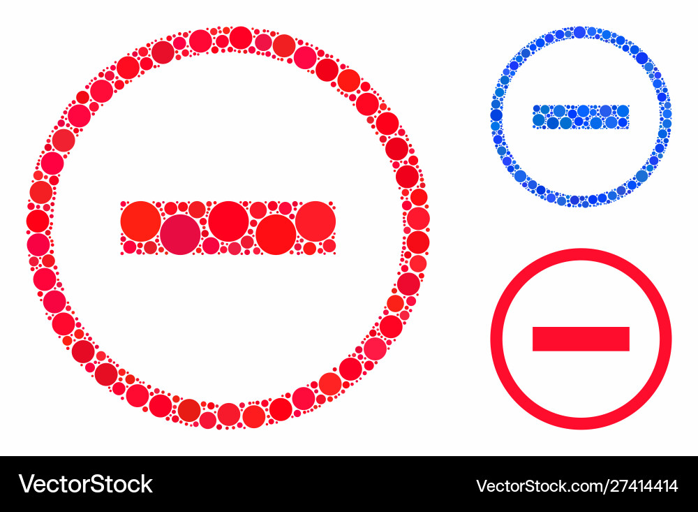 Delete composition icon circle dots Delete composition icon circle dots vector image