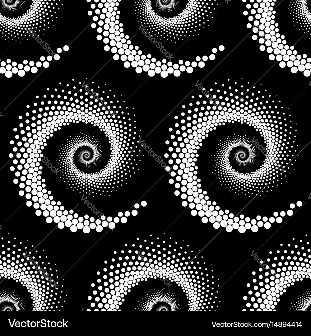 Design seamless spiral dots pattern vector image