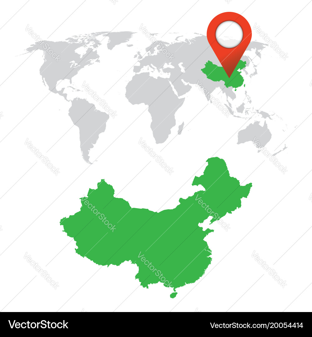 Detailed map of china and world navigation vector image