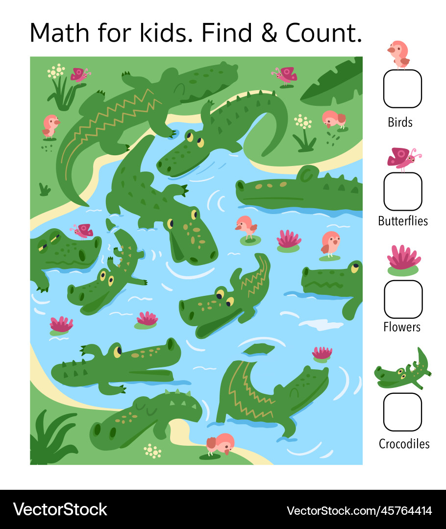 Find and count maths game for children puzzle Find and count maths game for children puzzle vector image