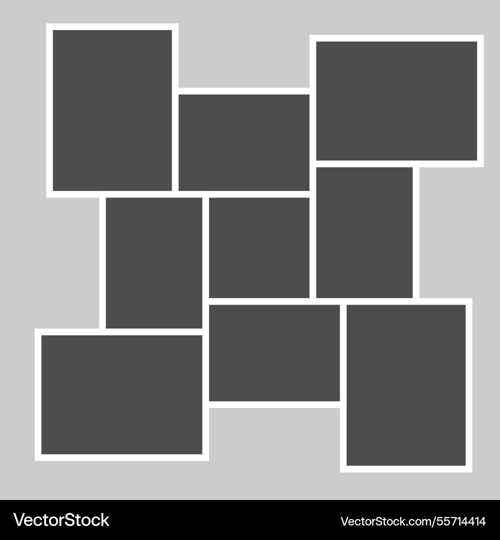 Grid template with empty photo frames designed Grid template with empty photo frames designed Vector Image