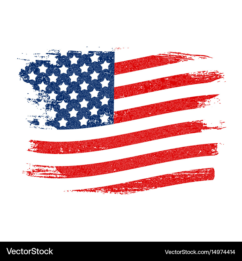 Grunge USA Flag Background Vector Image
