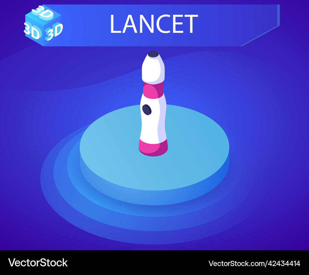 Lancet isometric design icon web 3d colorful Lancet isometric design icon web 3d colorful vector image
