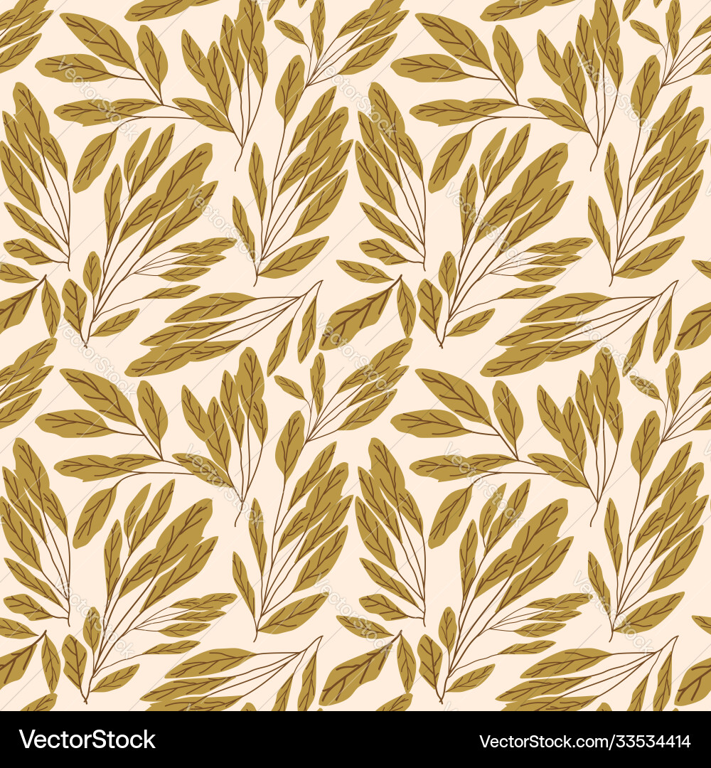 Leaf Pattern - Seamless Floral vector image