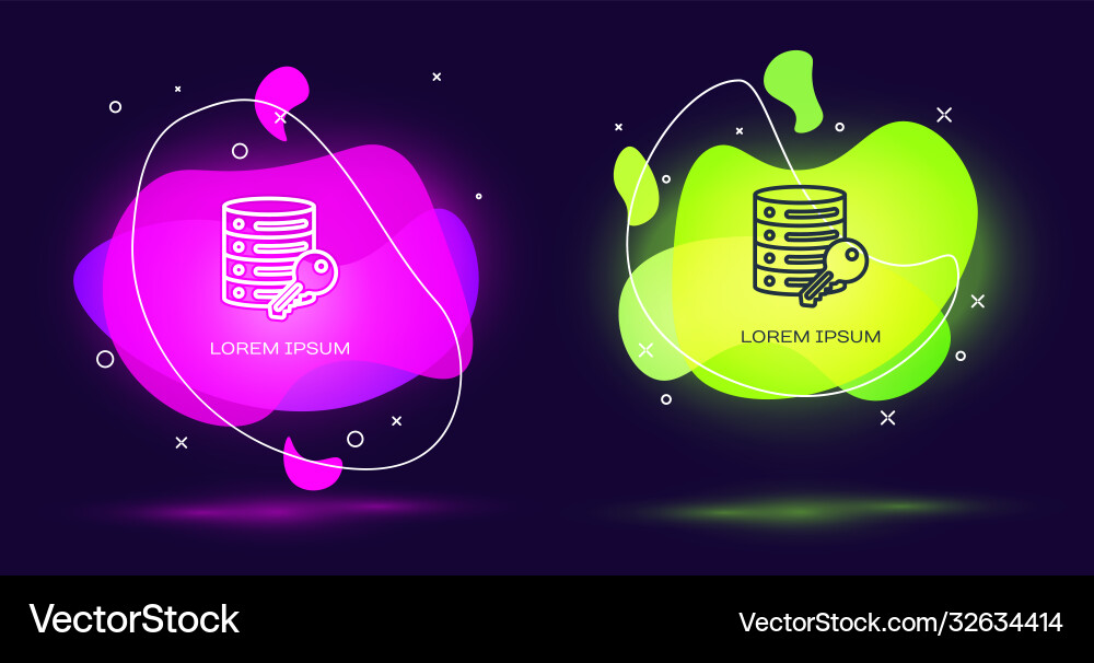Line server security with key icon isolated Line server security with key icon isolated vector image