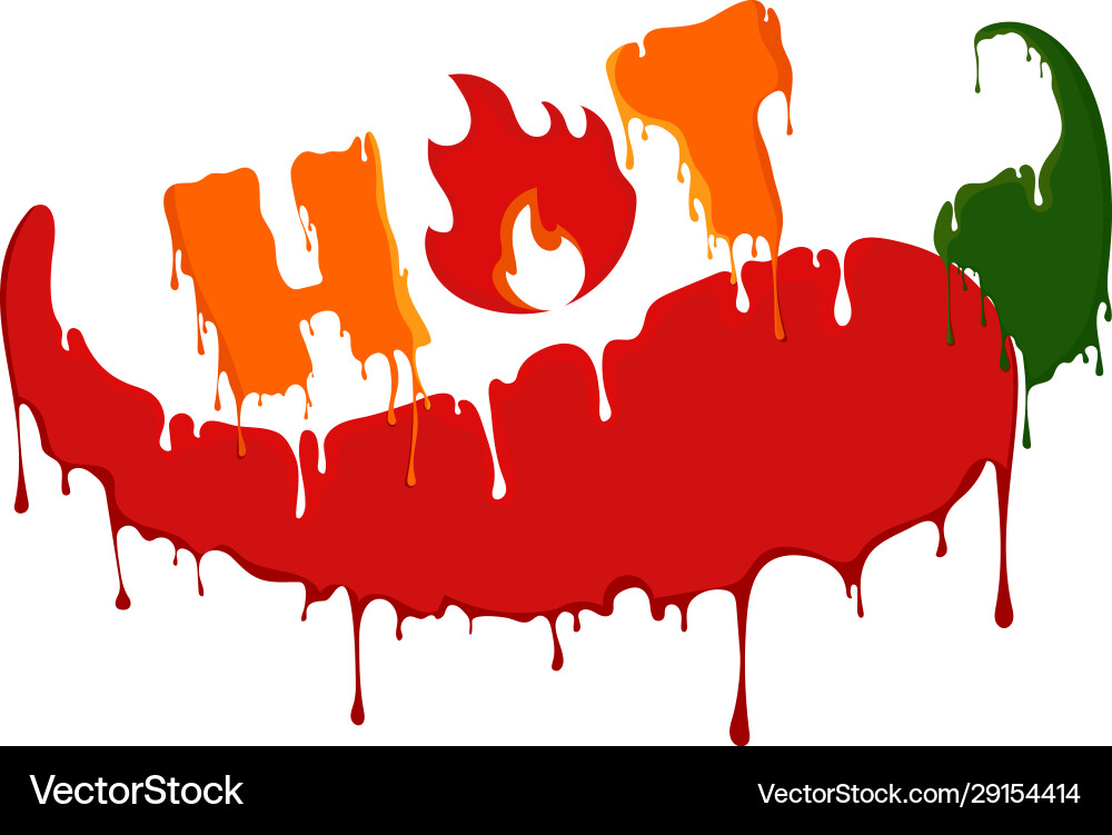 Melting chilli pepper logo summer hot Melting chilli pepper logo summer hot vector image