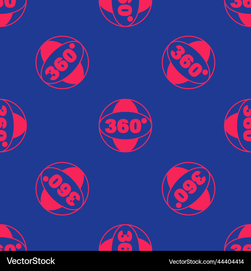 Red 360 degree view icon isolated seamless pattern Vector Image