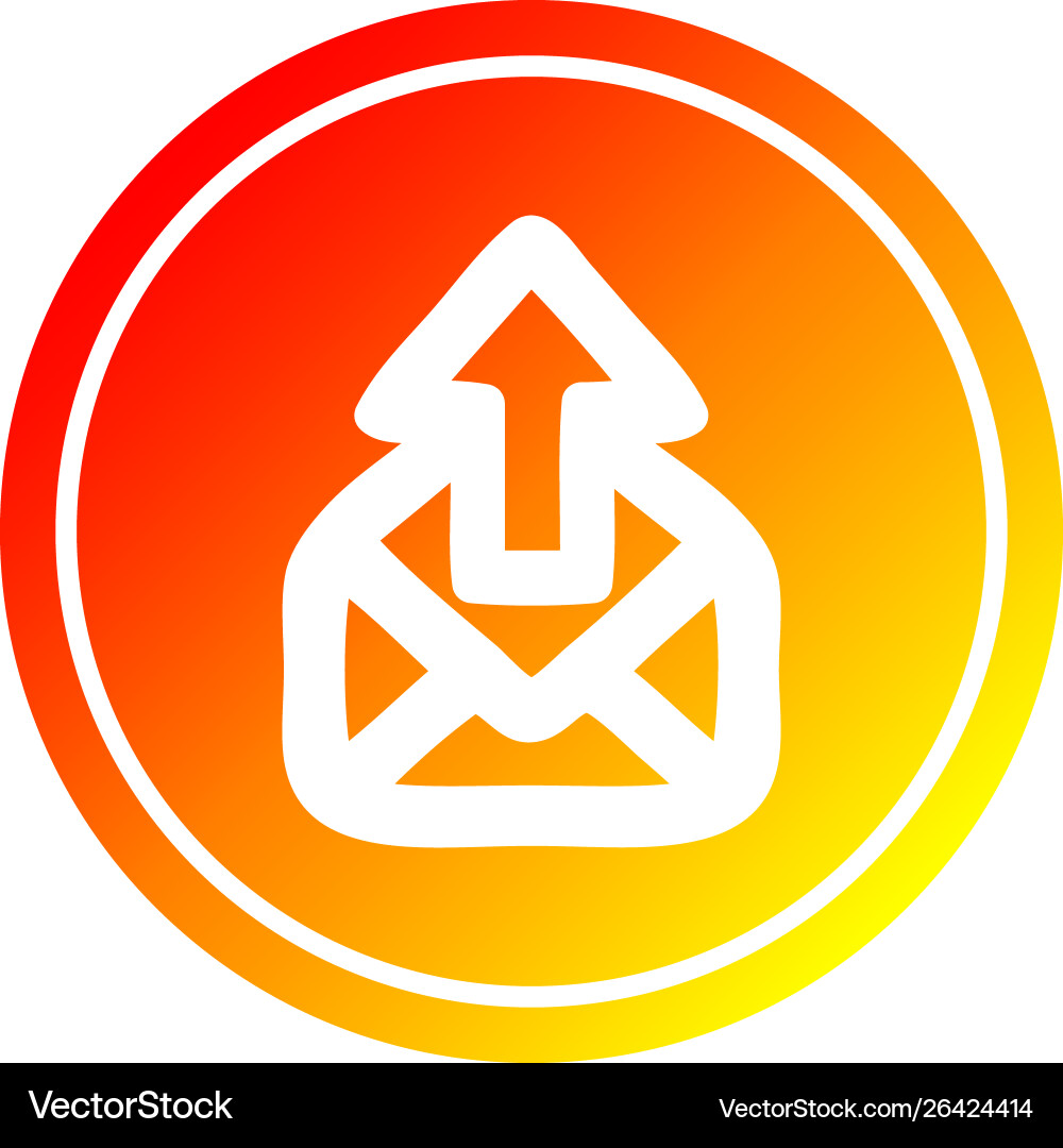 Send email circular in hot gradient spectrum Vector Image