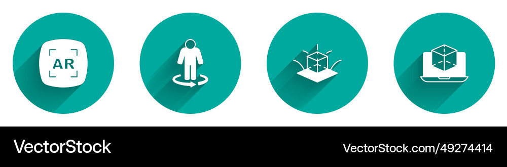 Set augmented reality ar 3d modeling and icon Set augmented reality ar 3d modeling and icon vector image