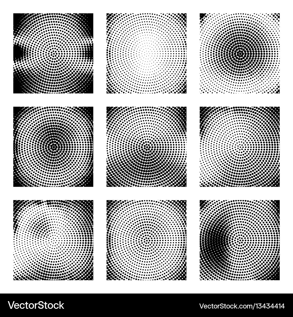 Set of halftone texture Set of halftone texture vector image