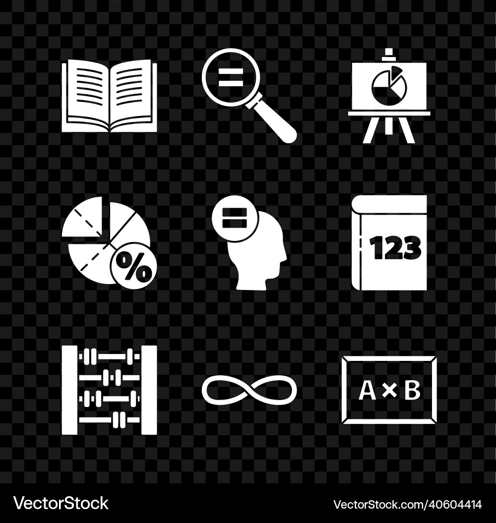 Set open book calculation chalkboard Set open book calculation chalkboard vector image