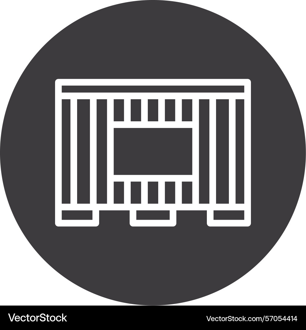 Shipping container line circle style icon design vector image