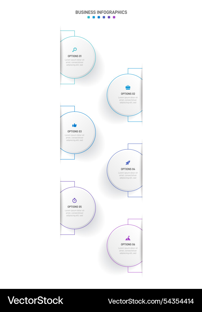 Vertical progress bar featuring 6 arrow-shaped Vector Image