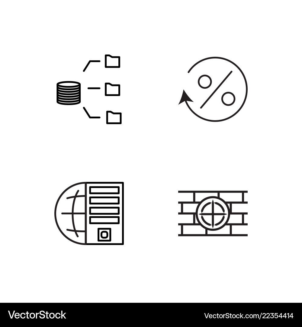 Web simple outlined icons set vector image