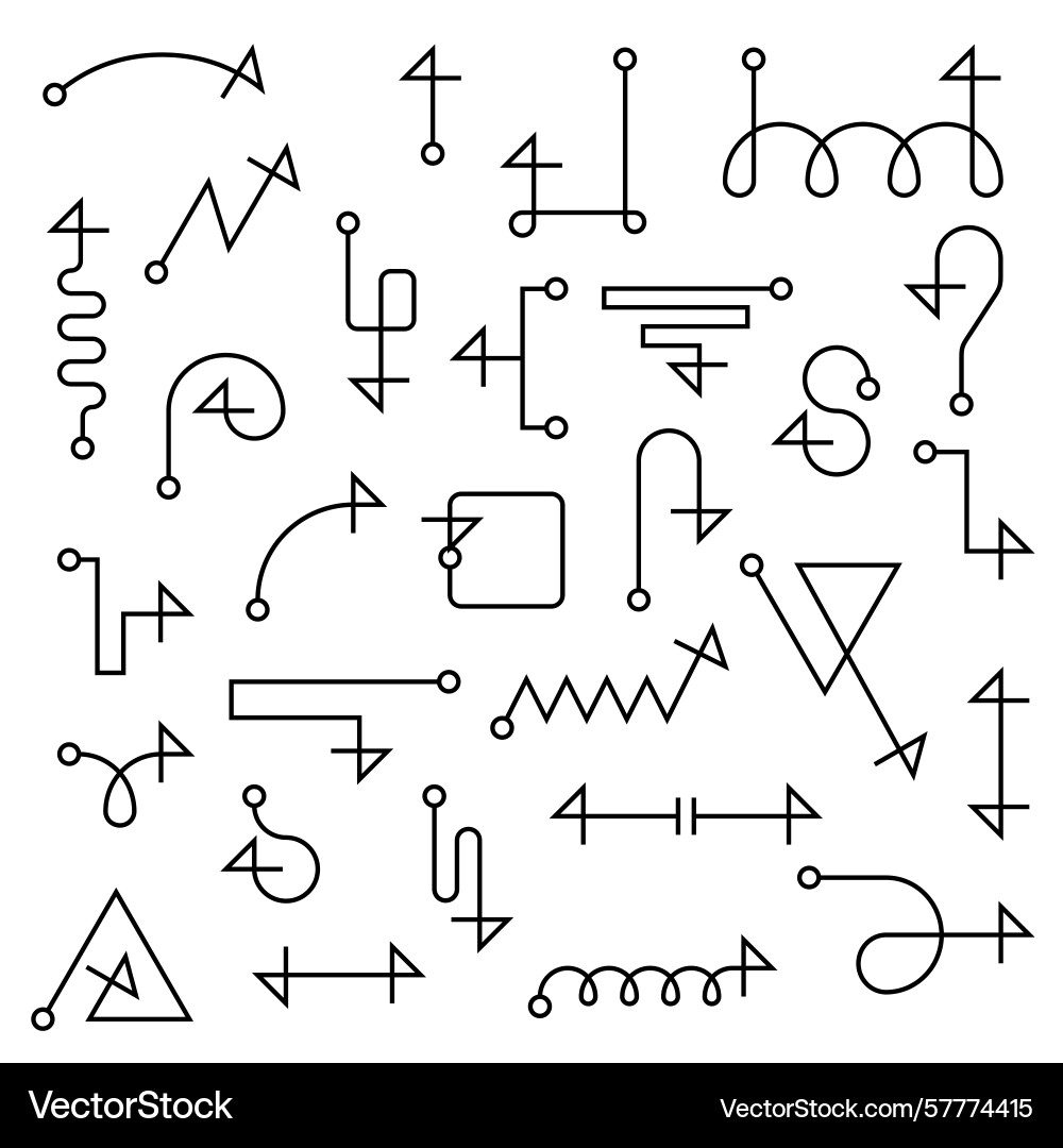 A set of arrows elements for scheme design Vector Image