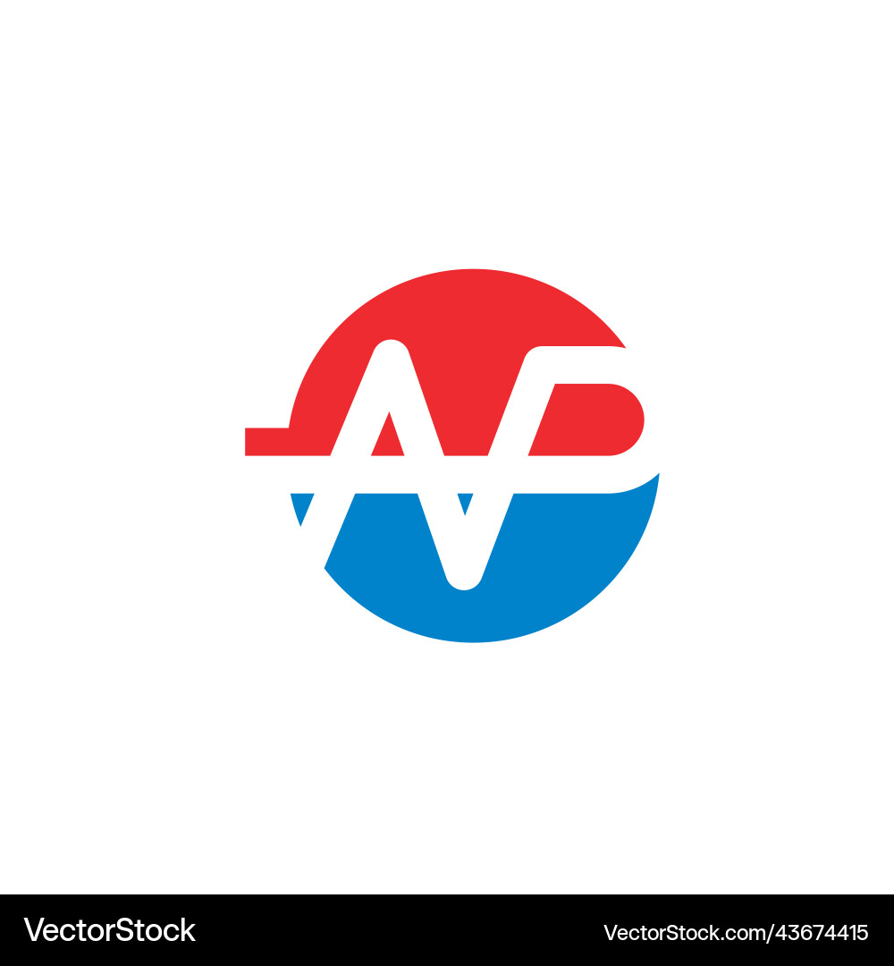 AP & NP Initial Logo Concepts vector image