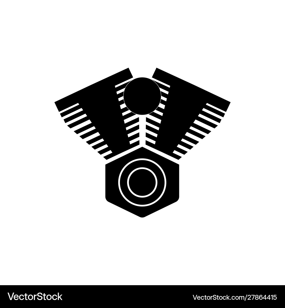 Black simple engine block Vector Image