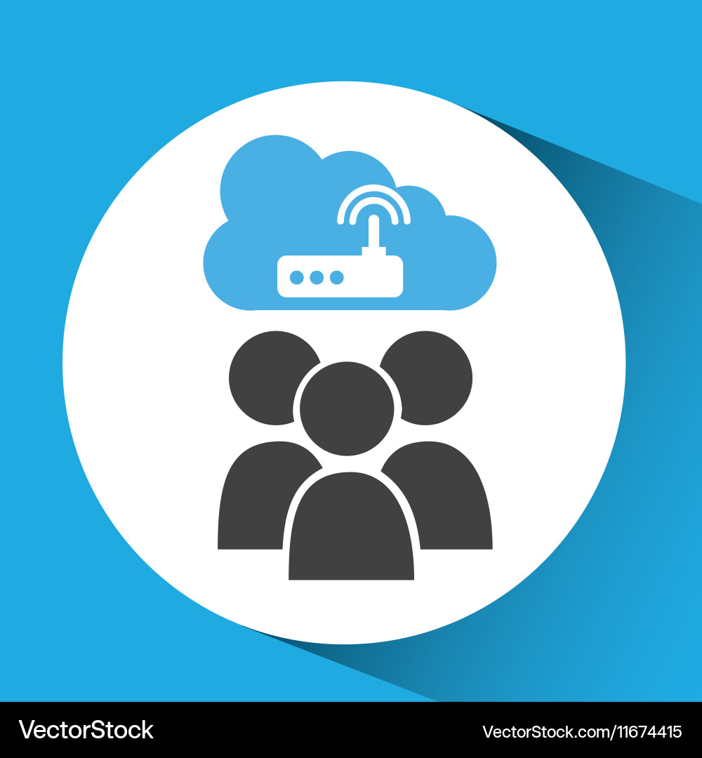 Cloud computing service wifi router vector image