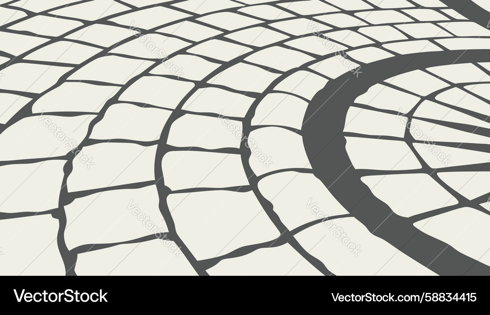 Cobblestone pavement with circular pattern design Vector Image