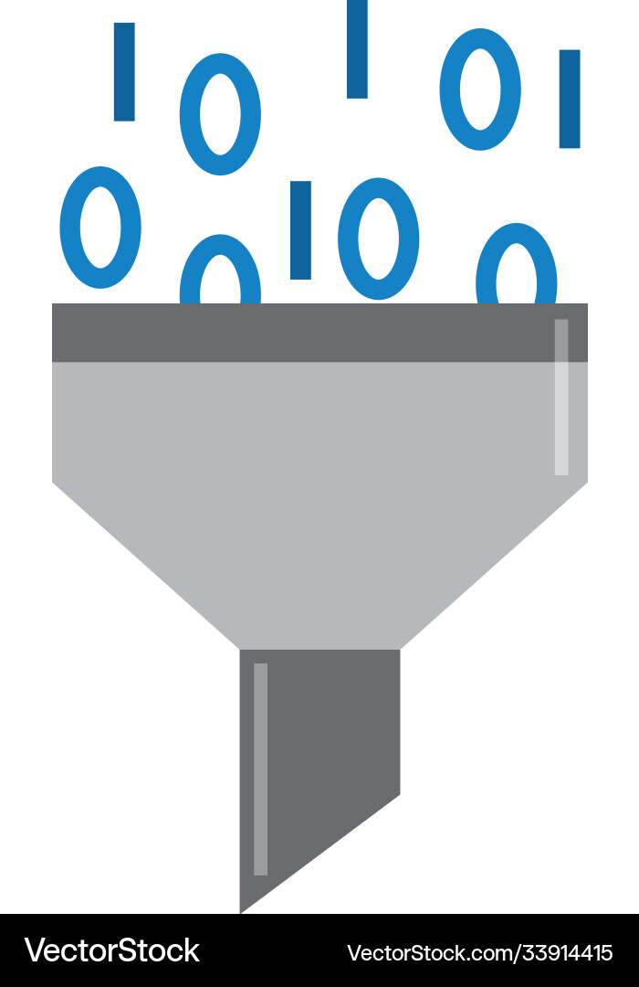 Data analysis filter funnel information binary Data analysis filter funnel information binary vector image