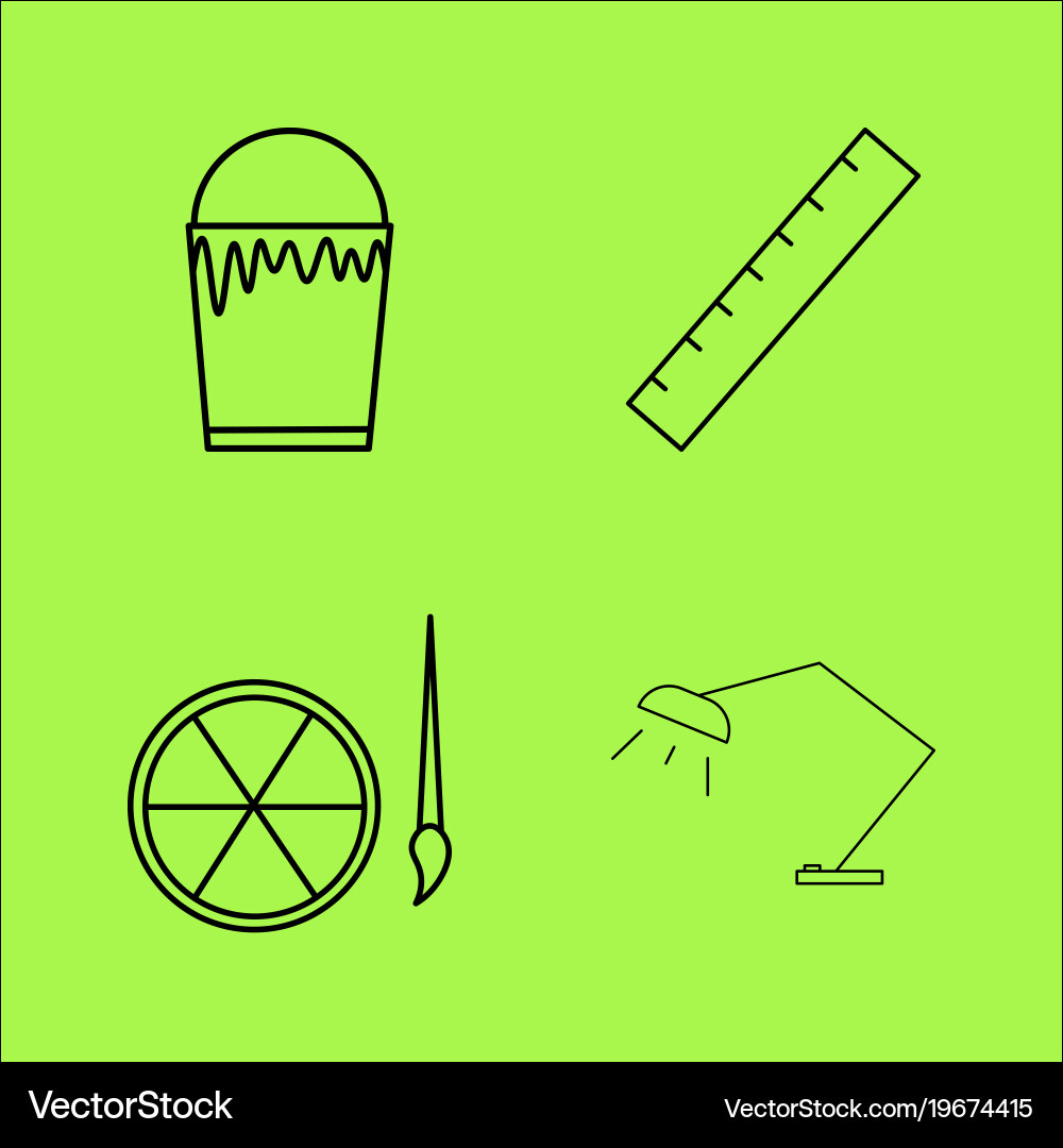 Design elements simple linear outline icon set Vector Image