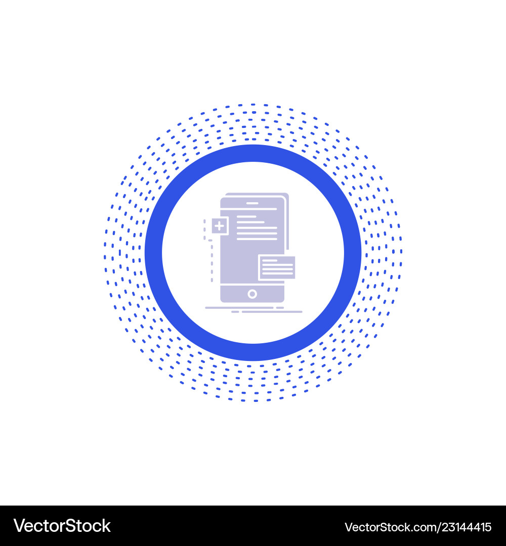 Frontend interface mobile phone developer glyph Vector Image