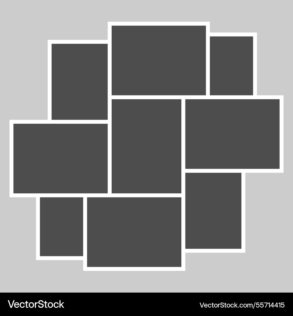 Grid template with empty photo frames designed Grid template with empty photo frames designed Vector Image