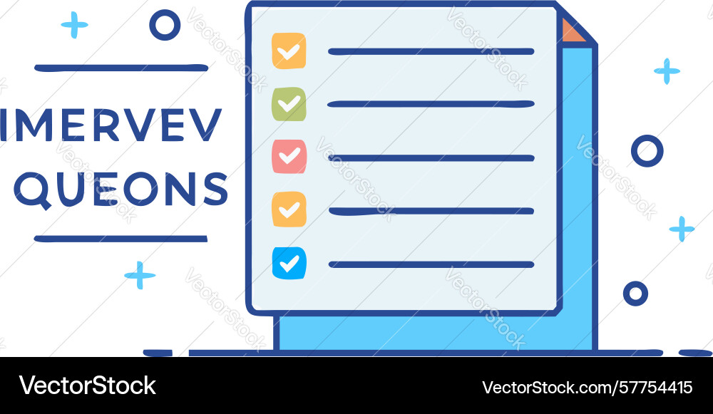 Interview questions document candidate screening vector image