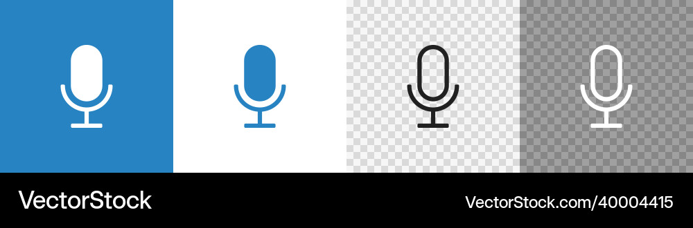 Microphone icon set button for aps and web Microphone icon set button for aps and web Vector Image
