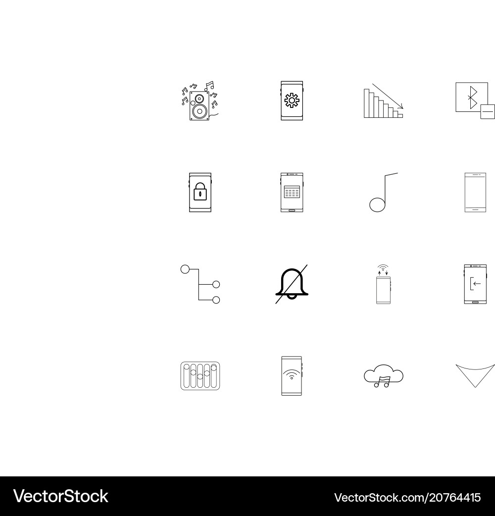 Music linear thin icons set outlined simple Vector Image